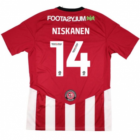 Kandiny Niño Camiseta Ilmari Niskanen #14 Rojo Blanco 1ª Equipación 2024/25 La Camisa Chile