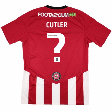 Kandiny Niño Camiseta Theo Cutler #0 Rojo Blanco 1ª Equipación 2024/25 La Camisa Chile