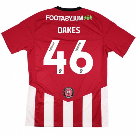 Kandiny Niño Camiseta Liam Oakes #46 Rojo Blanco 1ª Equipación 2024/25 La Camisa Chile