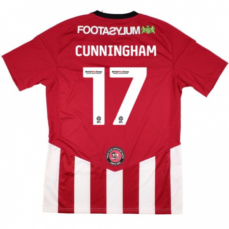 Kandiny Niño Camiseta Zoe Cunningham #17 Rojo Blanco 1ª Equipación 2024/25 La Camisa Chile