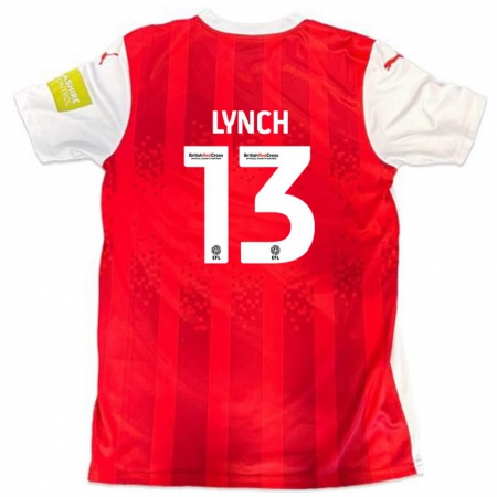 Kandiny Niño Camiseta Jay Lynch #13 Rojo Blanco 1ª Equipación 2024/25 La Camisa Chile