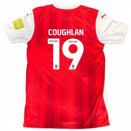 Kandiny Niño Camiseta Ronan Coughlan #19 Rojo Blanco 1ª Equipación 2024/25 La Camisa Chile