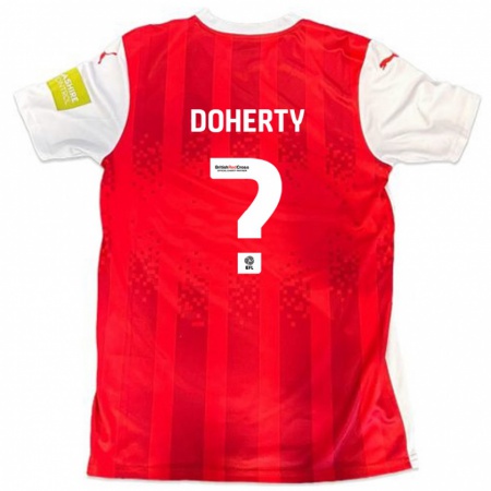 Kandiny Niño Camiseta Jack Doherty #0 Rojo Blanco 1ª Equipación 2024/25 La Camisa Chile