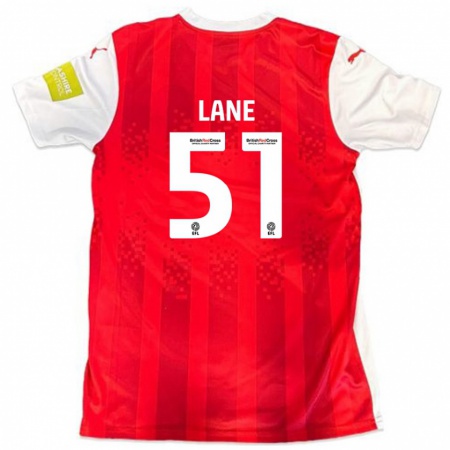 Kandiny Niño Camiseta Mikey Lane #51 Rojo Blanco 1ª Equipación 2024/25 La Camisa Chile