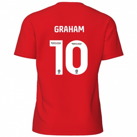 Kandiny Niño Camiseta Jordan Graham #10 Rojo 1ª Equipación 2024/25 La Camisa Chile