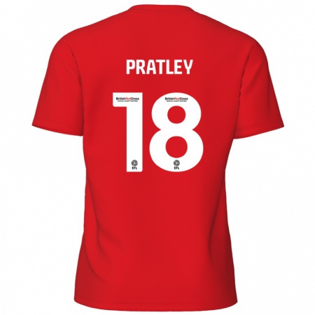 Kandiny Niño Camiseta Darren Pratley #18 Rojo 1ª Equipación 2024/25 La Camisa Chile