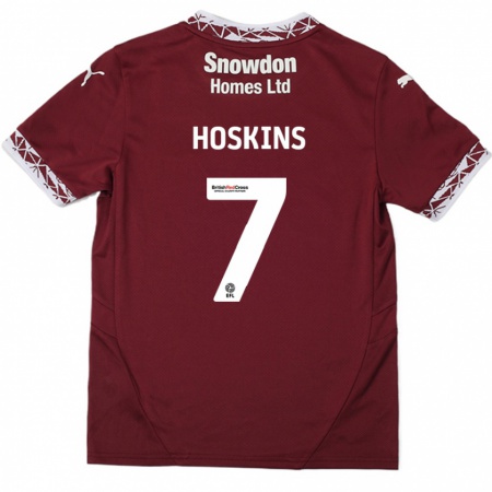 Kandiny Niño Camiseta Sam Hoskins #7 Borgoña 1ª Equipación 2024/25 La Camisa Chile