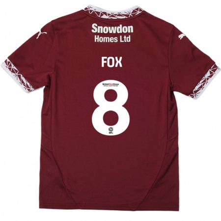 Kandiny Niño Camiseta Ben Fox #8 Borgoña 1ª Equipación 2024/25 La Camisa Chile