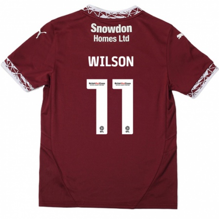 Kandiny Niño Camiseta James Wilson #11 Borgoña 1ª Equipación 2024/25 La Camisa Chile