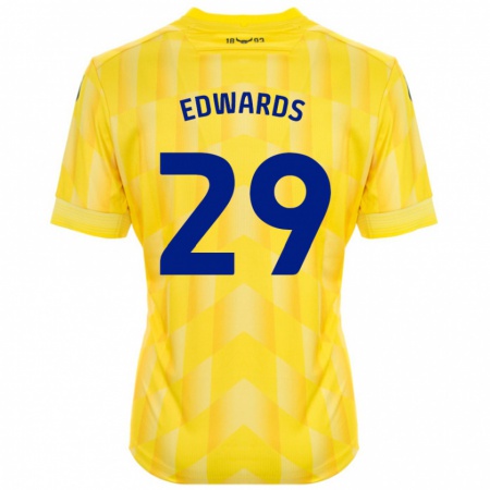 Kandiny Niño Camiseta Kyle Edwards #29 Amarillo 1ª Equipación 2024/25 La Camisa Chile