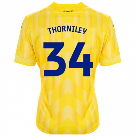 Kandiny Niño Camiseta Jordan Thorniley #34 Amarillo 1ª Equipación 2024/25 La Camisa Chile