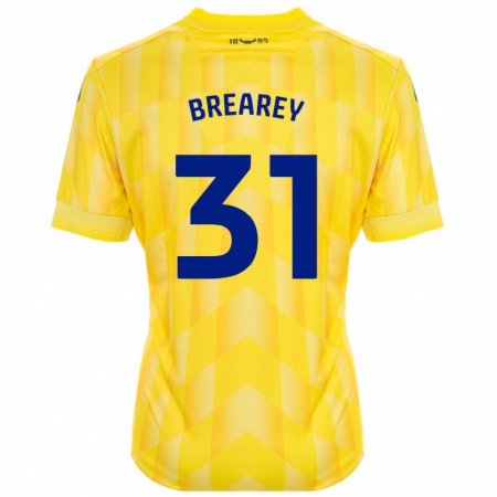 Kandiny Niño Camiseta Eddie Brearey #31 Amarillo 1ª Equipación 2024/25 La Camisa Chile