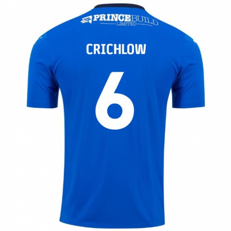 Kandiny Niño Camiseta Romoney Crichlow #6 Azul Blanco 1ª Equipación 2024/25 La Camisa Chile