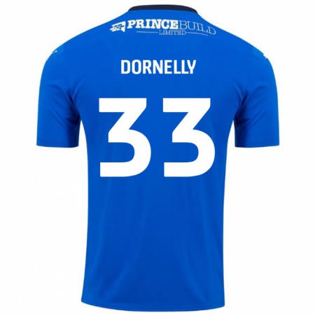 Kandiny Niño Camiseta James Dornelly #33 Azul Blanco 1ª Equipación 2024/25 La Camisa Chile