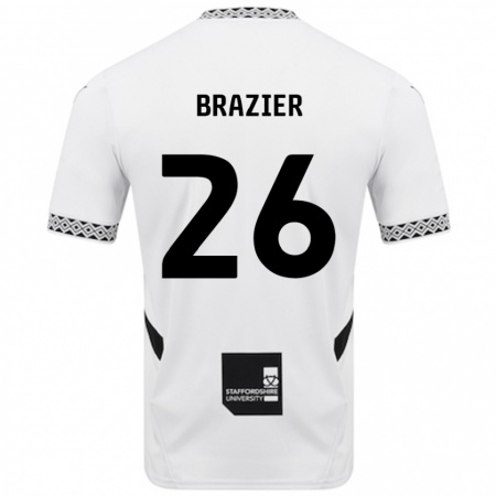 Kandiny Niño Camiseta Liam Brazier #26 Blanco 1ª Equipación 2024/25 La Camisa Chile