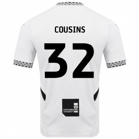 Kandiny Niño Camiseta Logan Cousins #32 Blanco 1ª Equipación 2024/25 La Camisa Chile