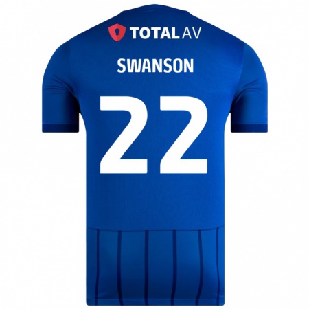 Kandiny Niño Camiseta Zak Swanson #22 Azul 1ª Equipación 2024/25 La Camisa Chile