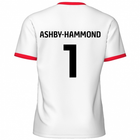 Kandiny Niño Camiseta Taye Ashby-Hammond #1 Blanco Rojo 1ª Equipación 2024/25 La Camisa Chile