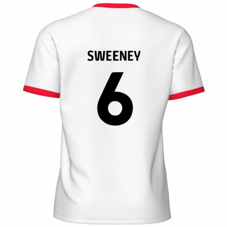 Kandiny Niño Camiseta Dan Sweeney #6 Blanco Rojo 1ª Equipación 2024/25 La Camisa Chile