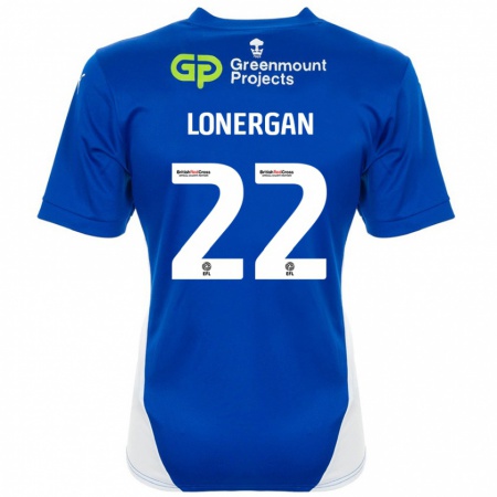 Kandiny Niño Camiseta Andy Lonergan #22 Azul Blanco 1ª Equipación 2024/25 La Camisa Chile