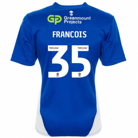 Kandiny Niño Camiseta Tyrese Francois #35 Azul Blanco 1ª Equipación 2024/25 La Camisa Chile