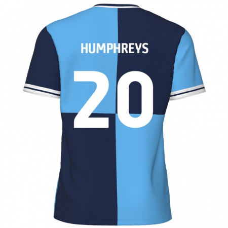 Kandiny Niño Camiseta Cameron Humphreys #20 Azul Cielo Azul Oscuro 1ª Equipación 2024/25 La Camisa Chile