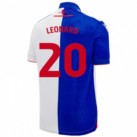 Kandiny Niño Camiseta Harry Leonard #20 Azul Cielo Blanco 1ª Equipación 2024/25 La Camisa Chile