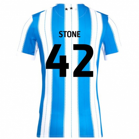 Kandiny Niño Camiseta Michael Stone #42 Azul Blanco 1ª Equipación 2024/25 La Camisa Chile