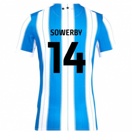 Kandiny Niño Camiseta Lucy Sowerby #14 Azul Blanco 1ª Equipación 2024/25 La Camisa Chile