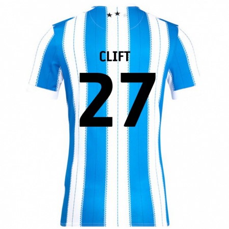 Kandiny Niño Camiseta Cassidy Clift #27 Azul Blanco 1ª Equipación 2024/25 La Camisa Chile