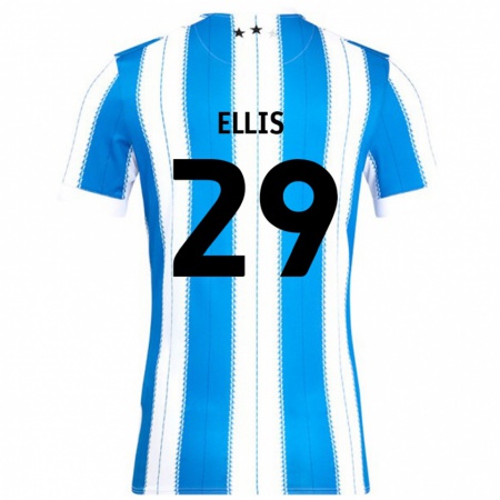 Kandiny Niño Camiseta Molly Ellis #29 Azul Blanco 1ª Equipación 2024/25 La Camisa Chile