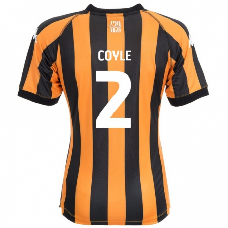 Kandiny Niño Camiseta Lewie Coyle #2 Negro Ámbar 1ª Equipación 2024/25 La Camisa Chile