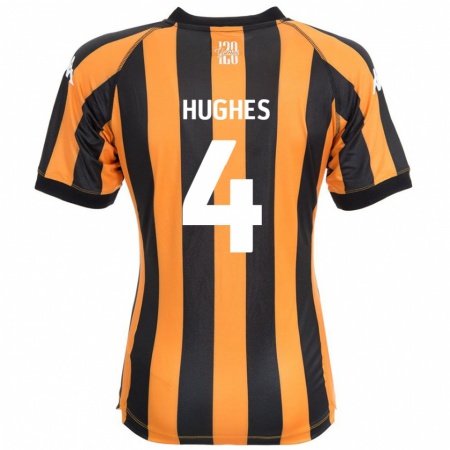 Kandiny Niño Camiseta Charlie Hughes #4 Negro Ámbar 1ª Equipación 2024/25 La Camisa Chile