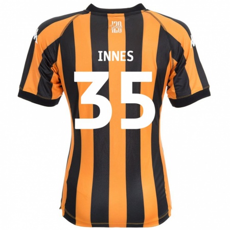 Kandiny Niño Camiseta Emma Innes #35 Negro Ámbar 1ª Equipación 2024/25 La Camisa Chile