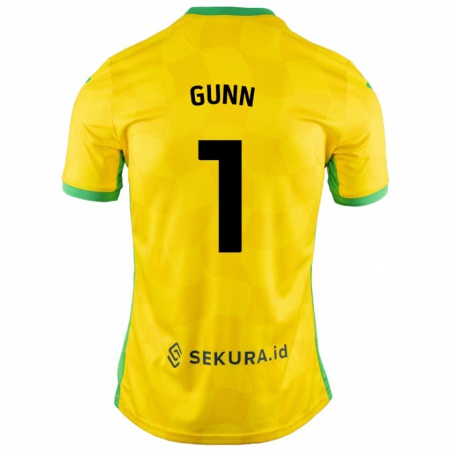 Kandiny Niño Camiseta Angus Gunn #1 Amarillo Verde 1ª Equipación 2024/25 La Camisa Chile