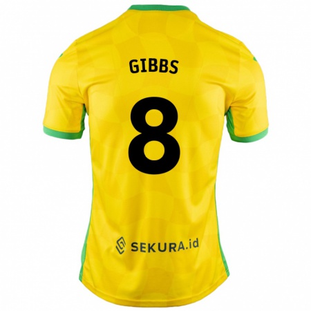 Kandiny Niño Camiseta Liam Gibbs #8 Amarillo Verde 1ª Equipación 2024/25 La Camisa Chile