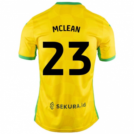 Kandiny Niño Camiseta Kenny Mclean #23 Amarillo Verde 1ª Equipación 2024/25 La Camisa Chile