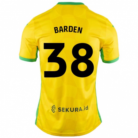 Kandiny Niño Camiseta Daniel Barden #38 Amarillo Verde 1ª Equipación 2024/25 La Camisa Chile