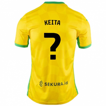 Kandiny Niño Camiseta Gabriel Keita #0 Amarillo Verde 1ª Equipación 2024/25 La Camisa Chile