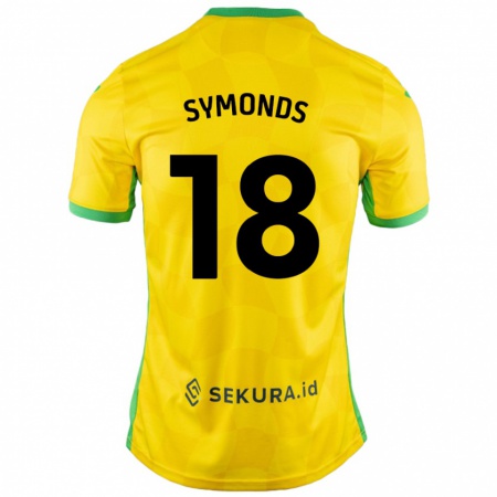 Kandiny Niño Camiseta Freya Symonds #18 Amarillo Verde 1ª Equipación 2024/25 La Camisa Chile