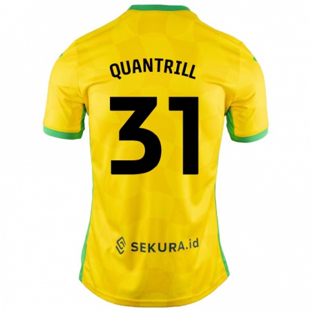 Kandiny Niño Camiseta Sarah Quantrill #31 Amarillo Verde 1ª Equipación 2024/25 La Camisa Chile