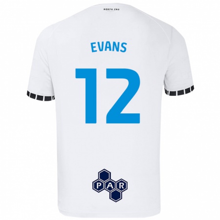 Kandiny Niño Camiseta Ched Evans #12 Blanco 1ª Equipación 2024/25 La Camisa Chile