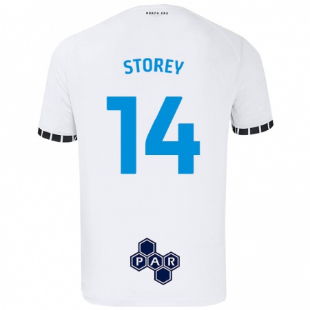 Kandiny Niño Camiseta Jordan Storey #14 Blanco 1ª Equipación 2024/25 La Camisa Chile