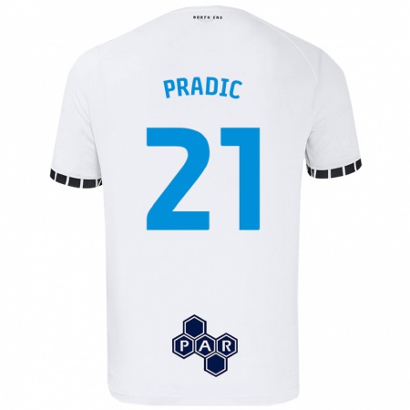 Kandiny Niño Camiseta James Pradic #21 Blanco 1ª Equipación 2024/25 La Camisa Chile