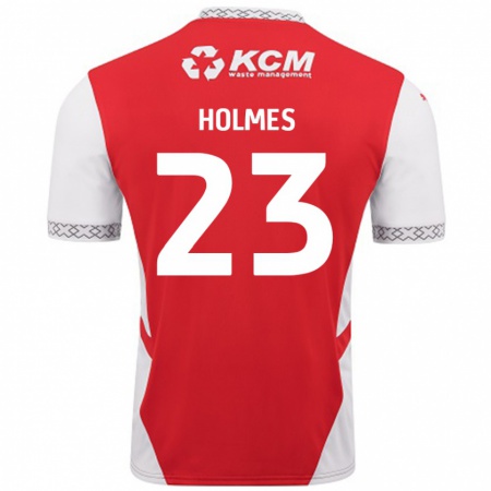 Kandiny Niño Camiseta Jack Holmes #23 Rojo Blanco 1ª Equipación 2024/25 La Camisa Chile