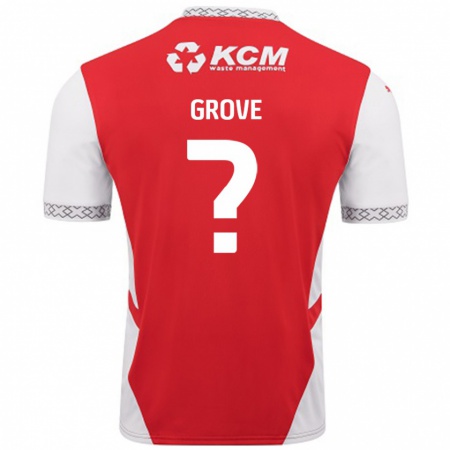 Kandiny Niño Camiseta Rylee Grove #0 Rojo Blanco 1ª Equipación 2024/25 La Camisa Chile