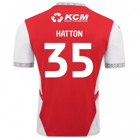 Kandiny Niño Camiseta Ben Hatton #35 Rojo Blanco 1ª Equipación 2024/25 La Camisa Chile