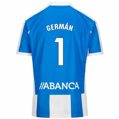 Kandiny Niño Camiseta Germán Parreño #1 Azul Blanco 1ª Equipación 2024/25 La Camisa Chile