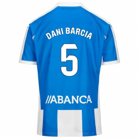 Kandiny Niño Camiseta Dani Barcia #5 Azul Blanco 1ª Equipación 2024/25 La Camisa Chile