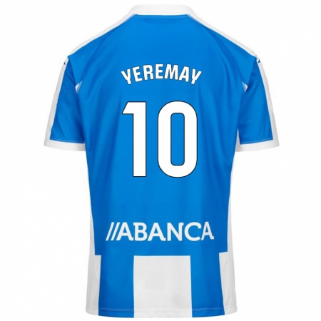 Kandiny Niño Camiseta Yeremay Hernández #10 Azul Blanco 1ª Equipación 2024/25 La Camisa Chile